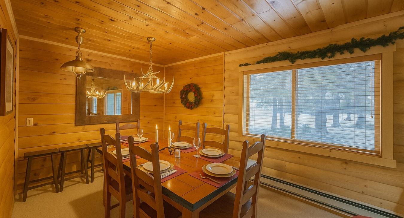 Dining area for family dinner.