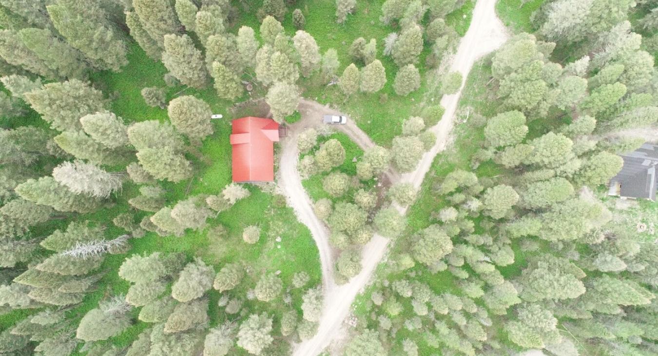 Arial view of the cabin