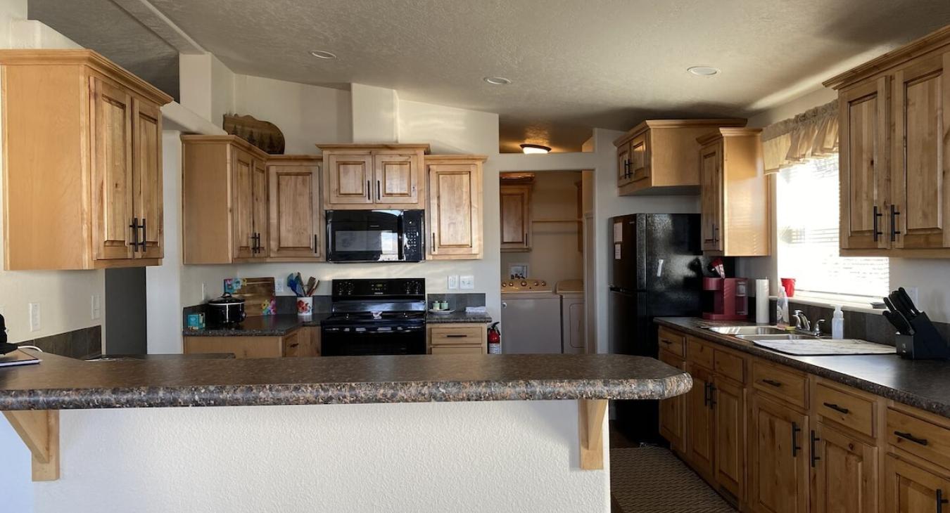 The entrance welcomes you to the kitchen area.