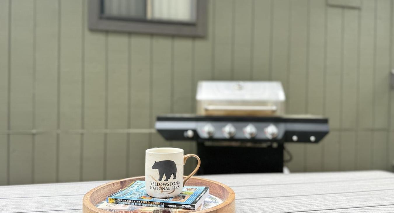 Picnic tables and grill are available outside for your use.