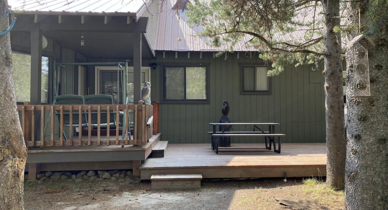 Patio with swing and picnic table is available for your use.