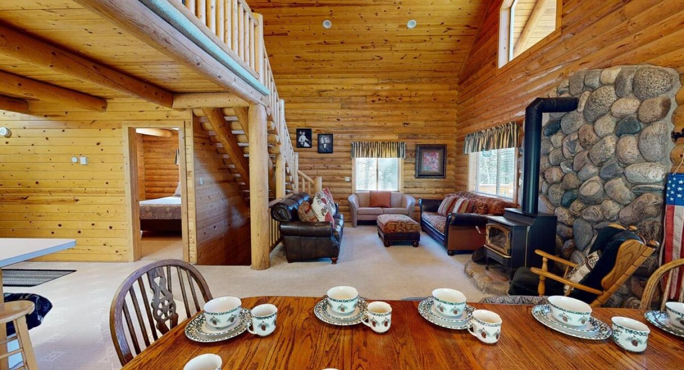 View of the living room from the dining room.