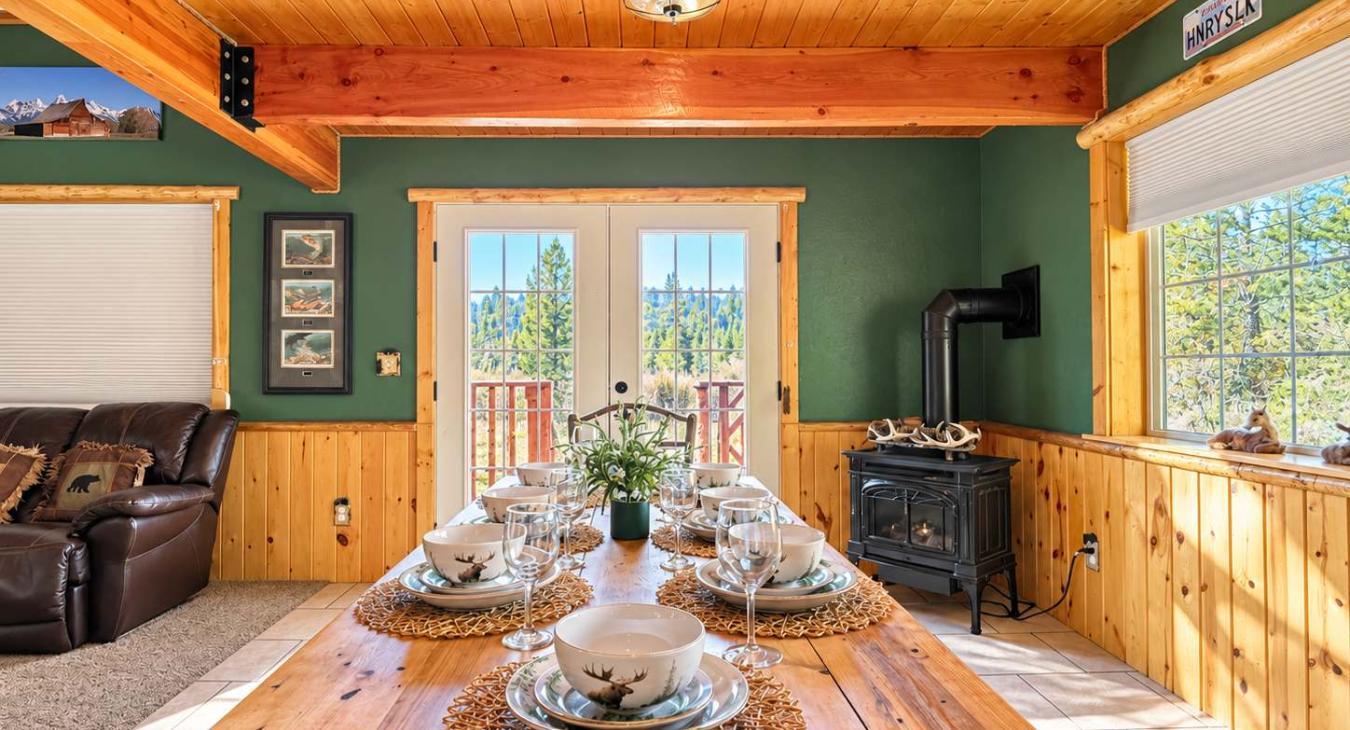 Large dining table that seats 8