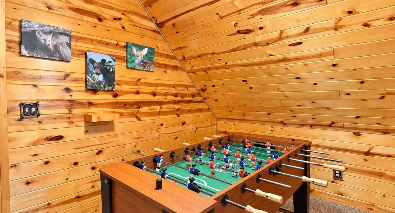 Foosball table upstairs.