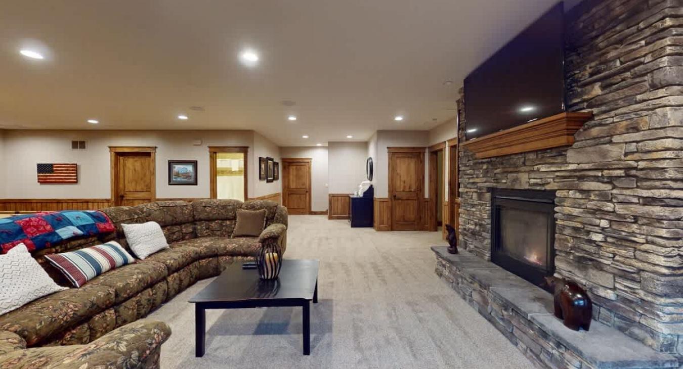 Fireplace to warm up after a day outdoors.