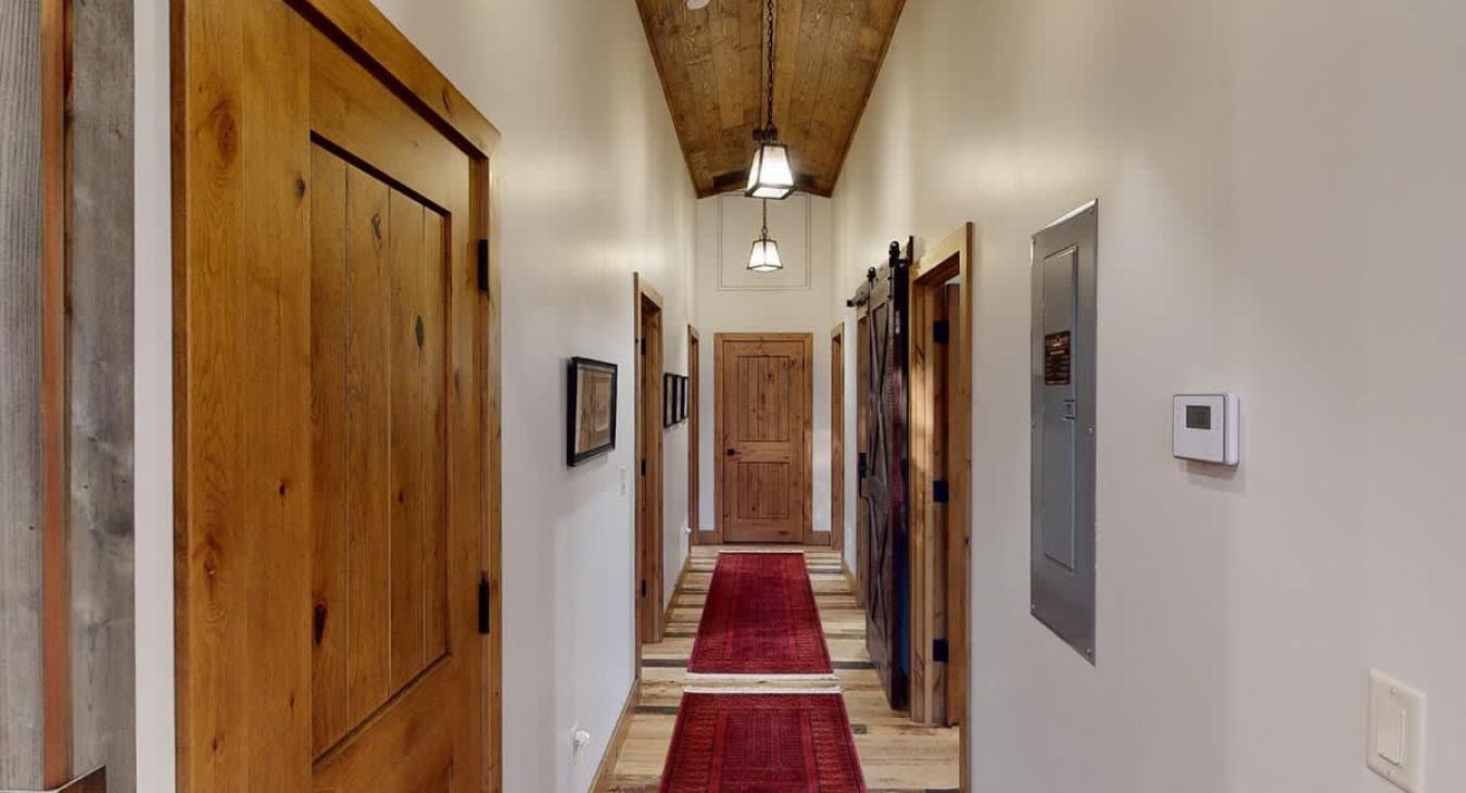 Long hallway that connects all the bedrooms.