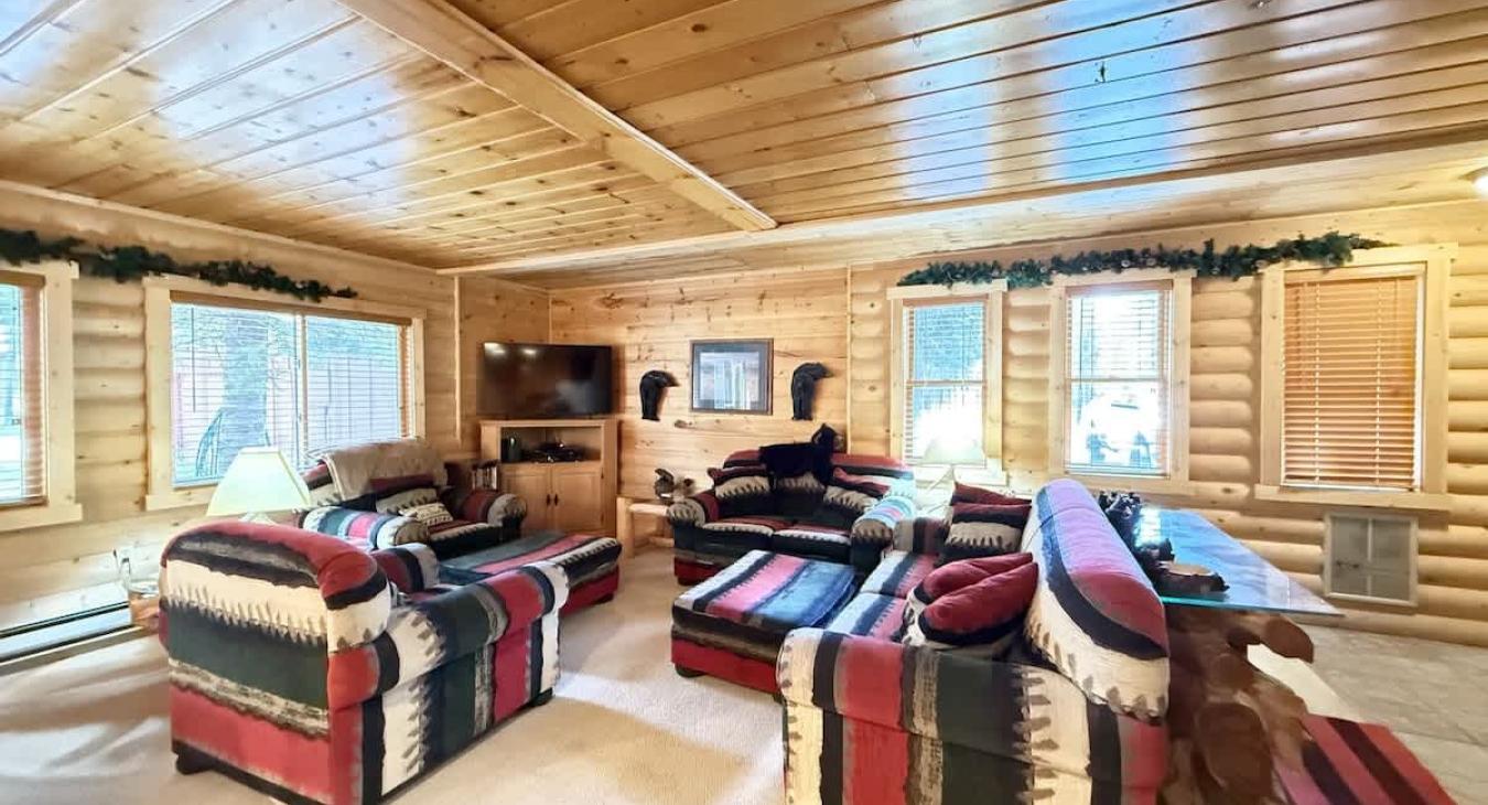 Comfortable couches to watch a movie on the smart tv.