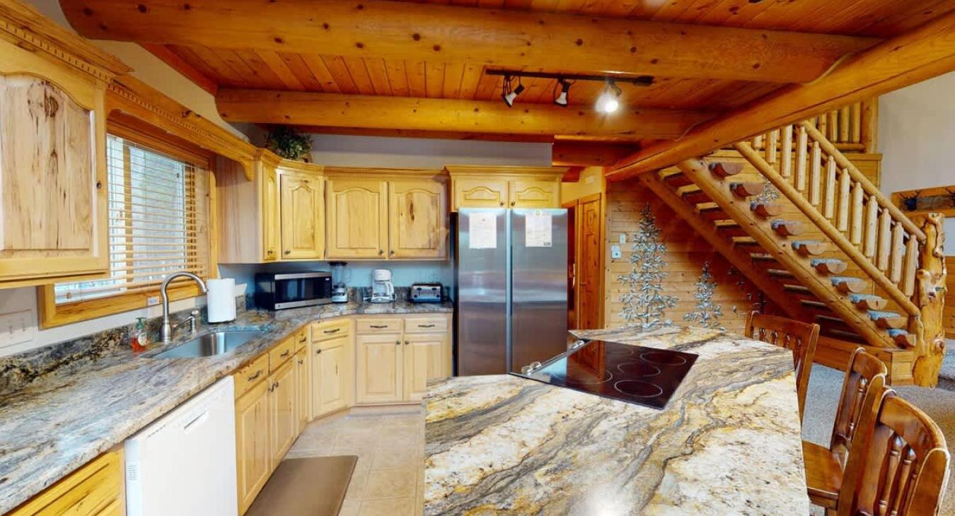 Full size kitchen with everything you might need during your stay.