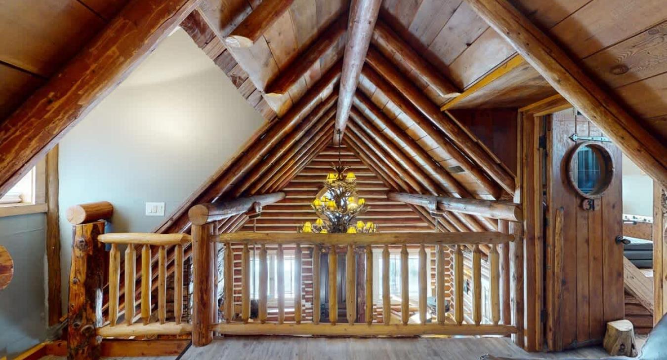 Beautiful wood cabin.