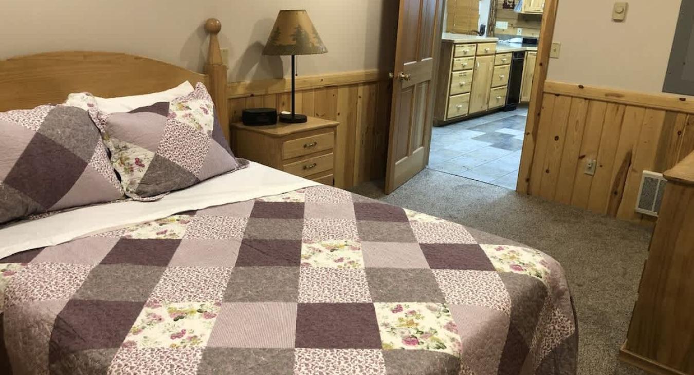 The first bedroom has a queen bed perfect for 2 people.