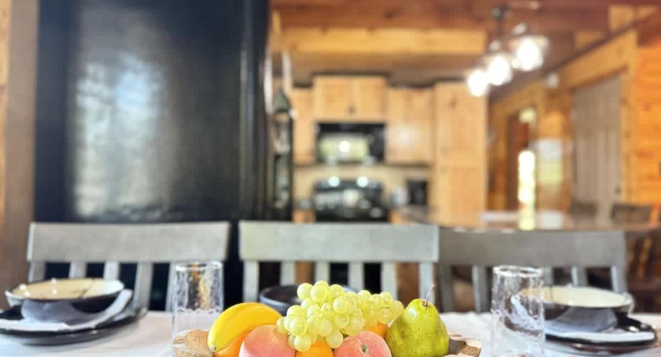 Dining table view to the kitchen