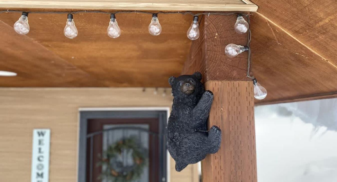 You can find bear details located throughout the cabin.