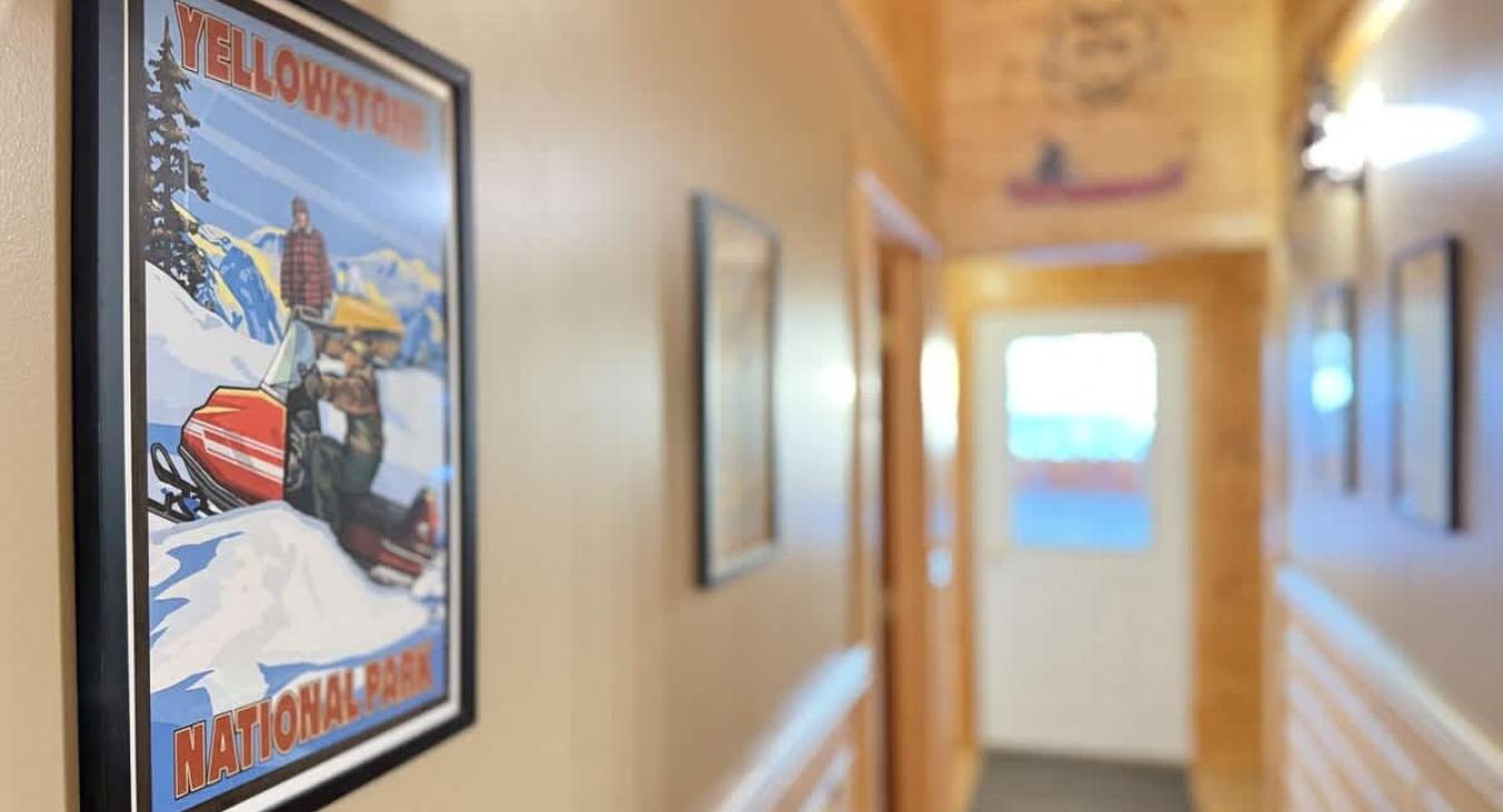 Enjoy the art of Yellowstone featured on the walls.