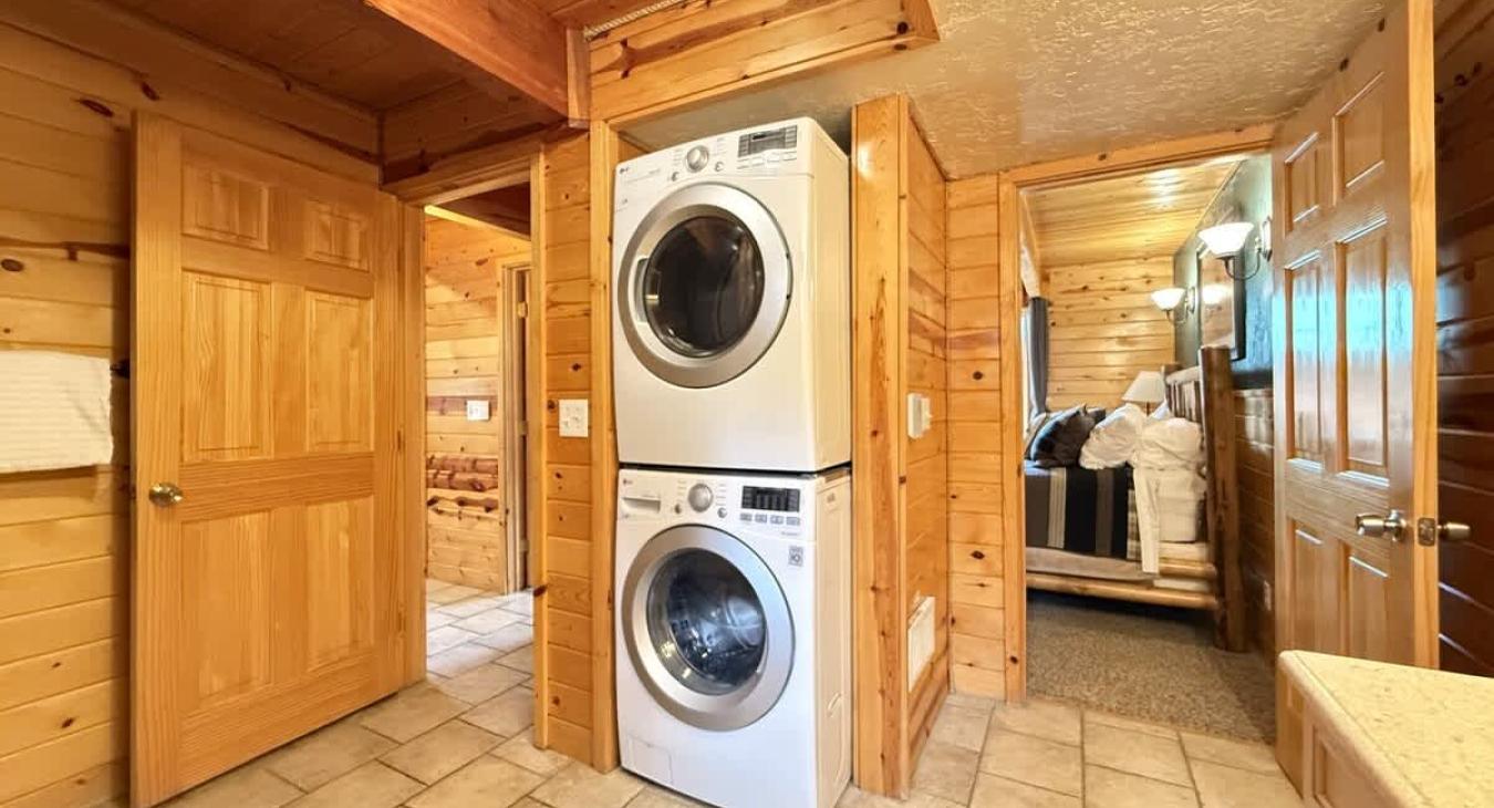Stackable washer and dryer for you to clean your clothes during your stay.