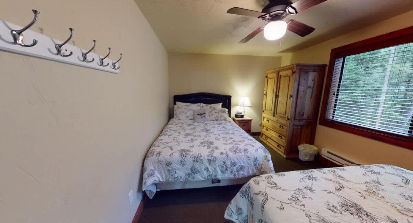 From the bedroom you can access the main hallway.