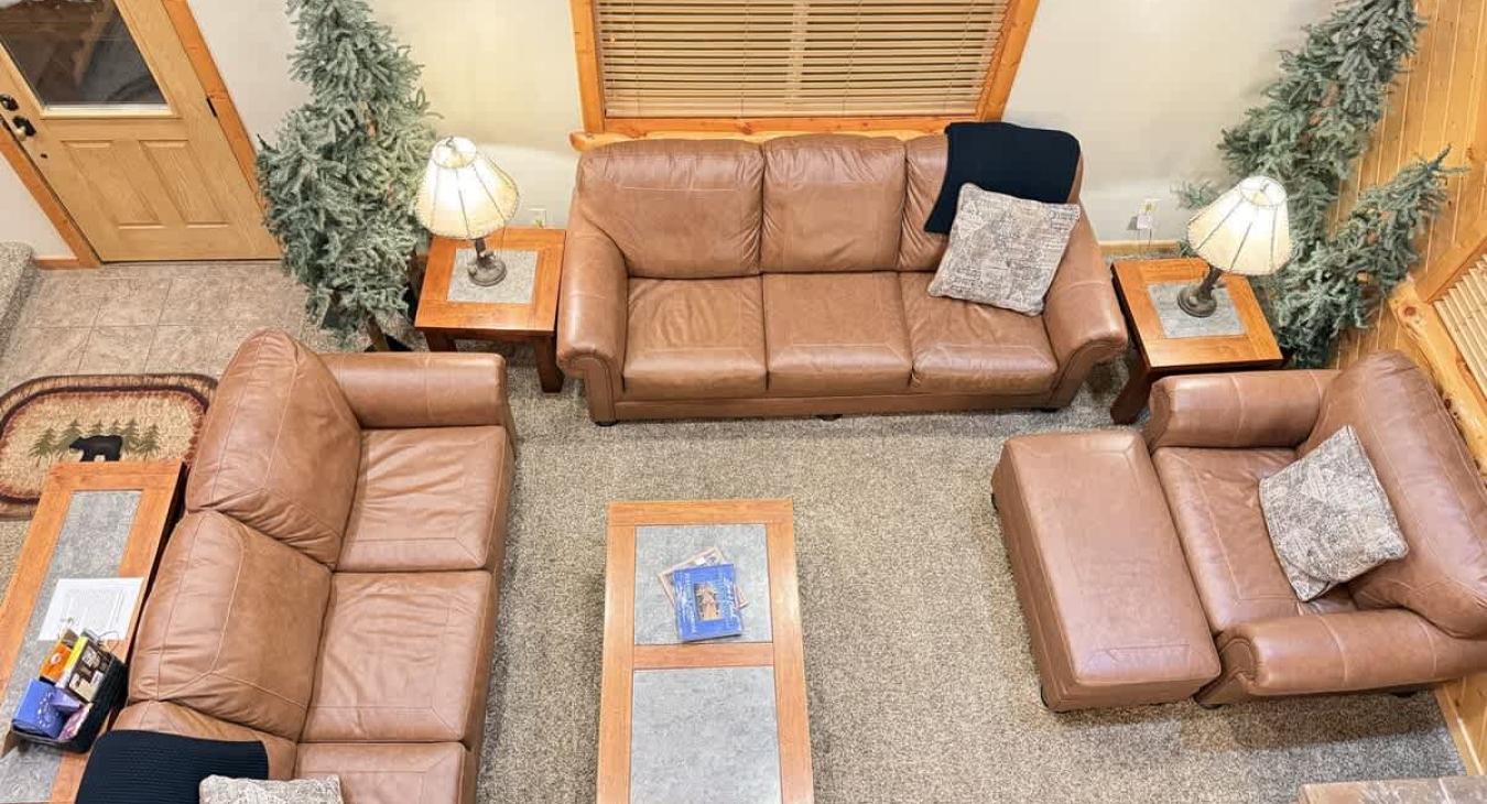 View of the living room from the loft.