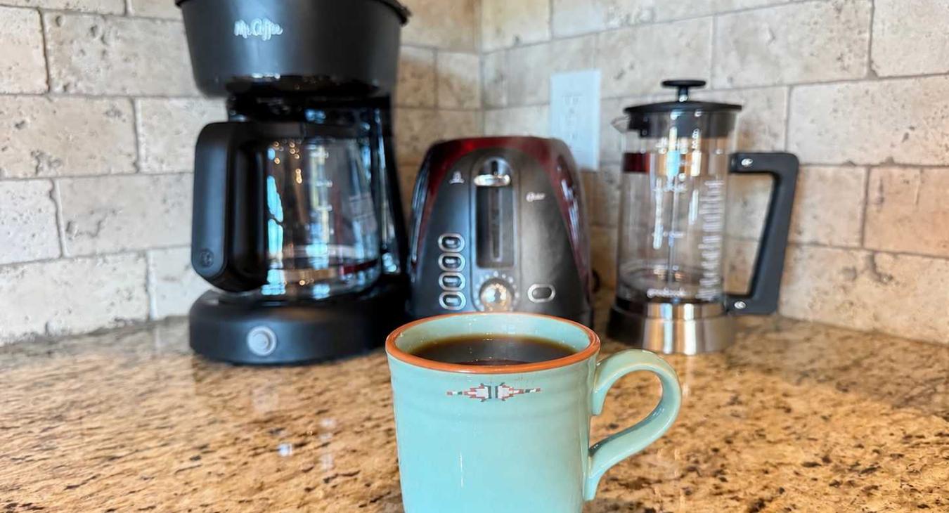Enjoy a hot cup of coffee in the morning and see if you can spot a moose out the front windows.