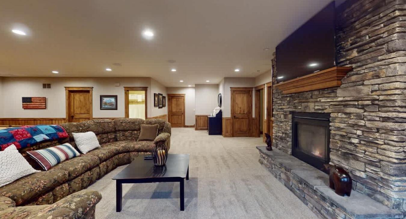 Fireplace to warm up after a day outdoors.