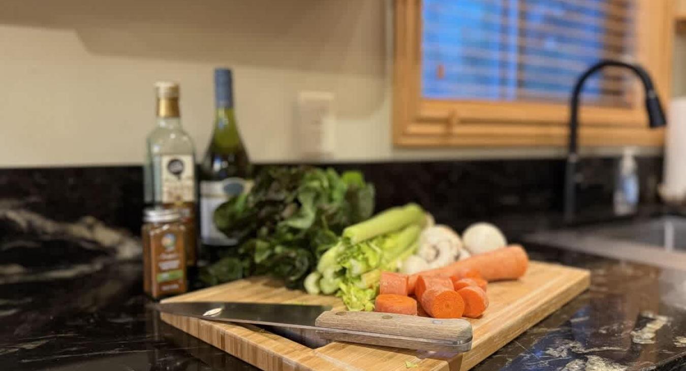 Prepare a cozy meal during your stay in the fully equipped kitchen.