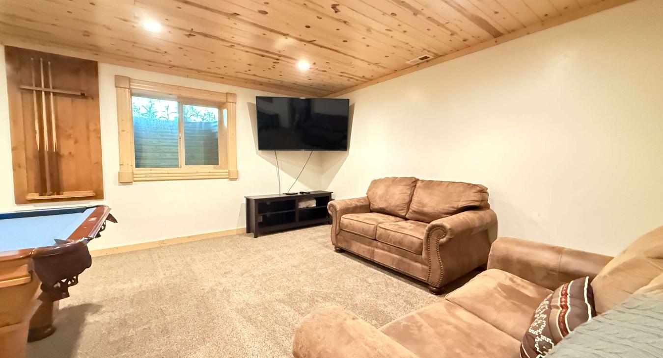 Relax on the sofas and watch some tv after a beautiful day enjoying Island Park.