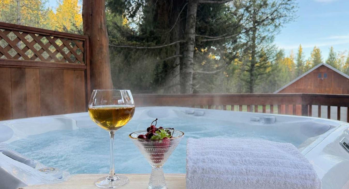 Have a long soak in the new hot tub. 