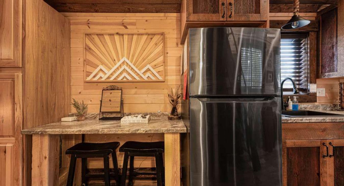 Desk area for your laptop or an extra place to eat.