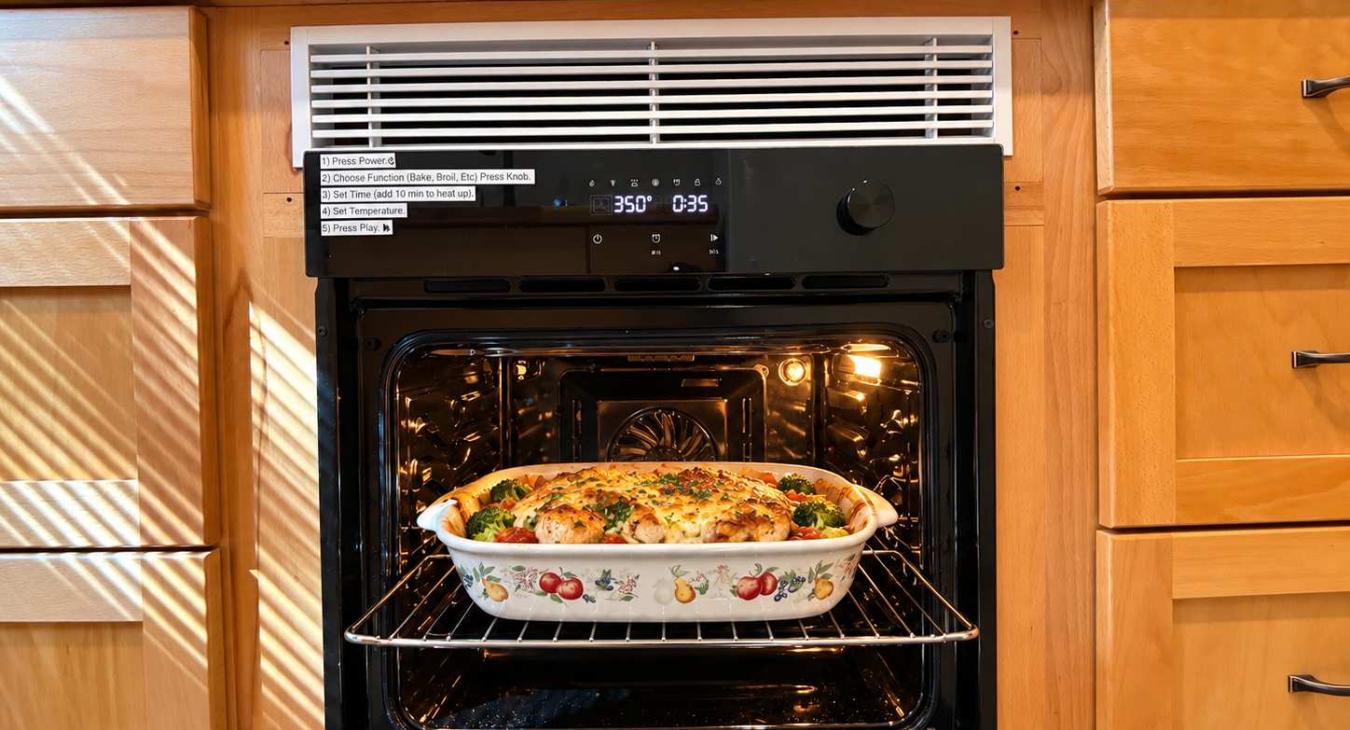 The oven is small but gets the job done.