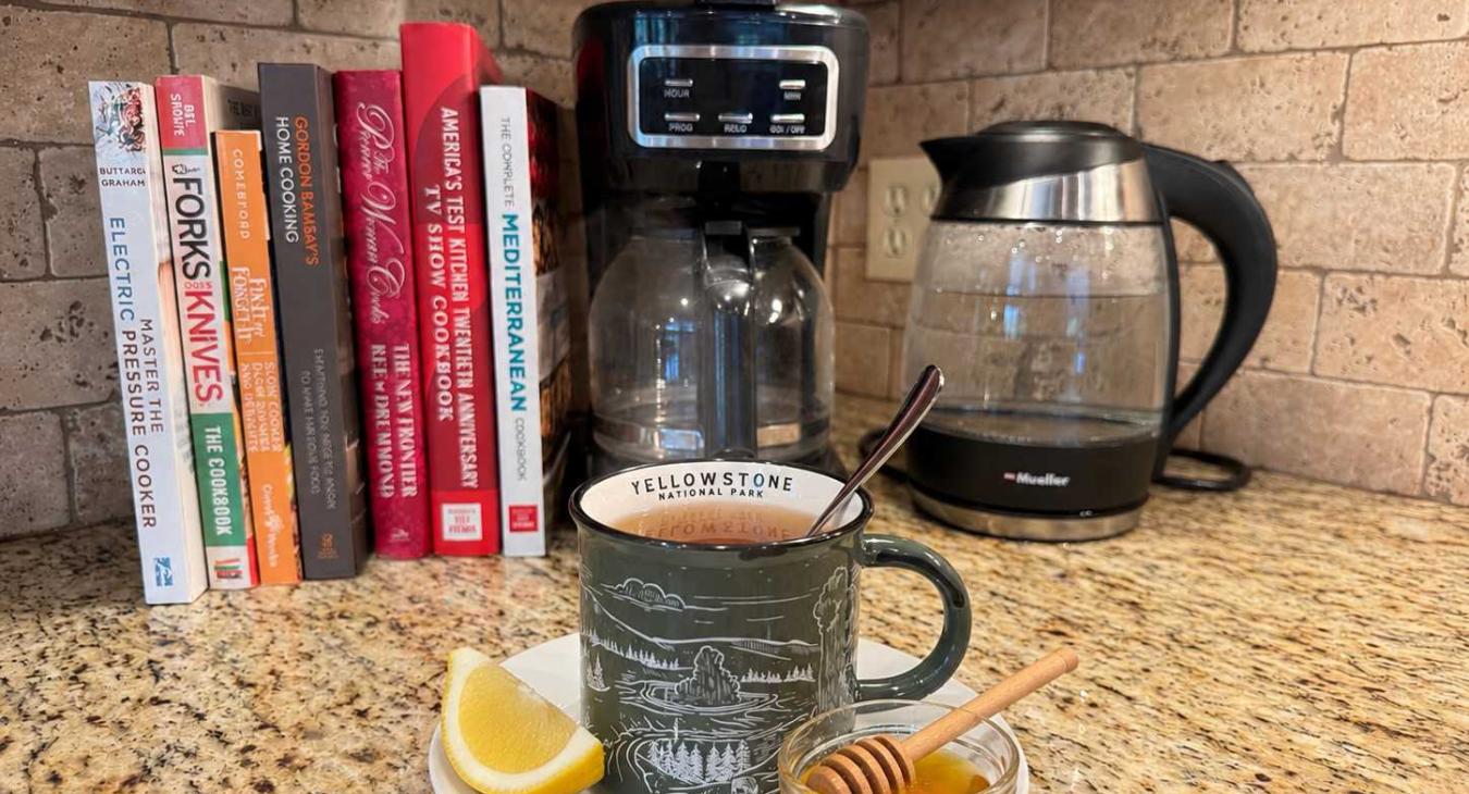 coffee maker and electric water kettle for that perfect drink.