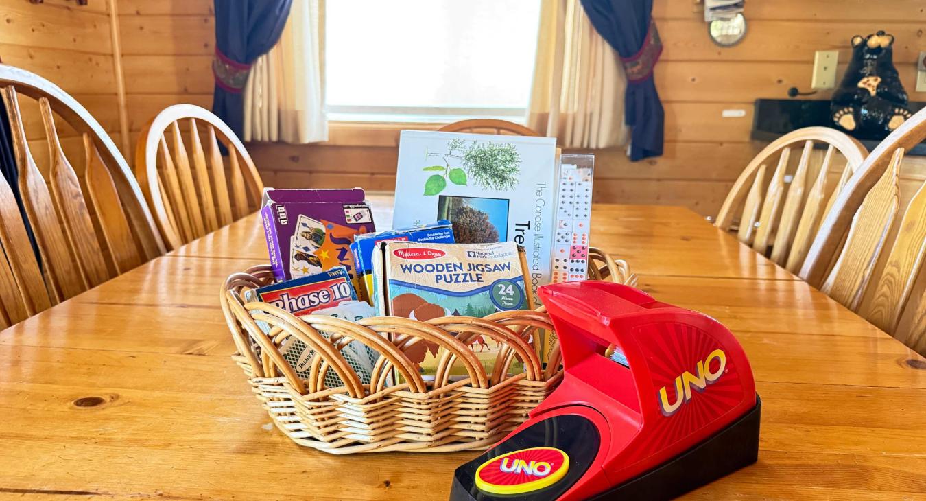 Games for your enjoyment at the cabin. 