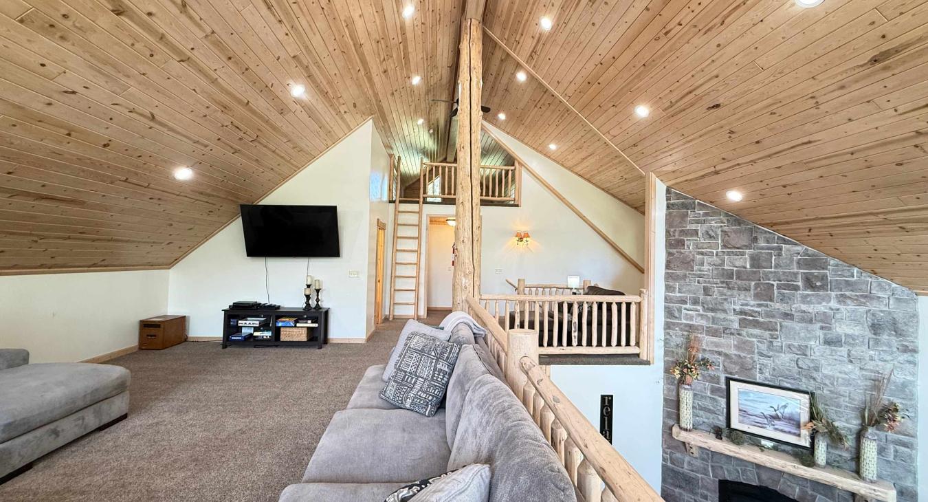 Loft is equipped with smart tv for entertainment.