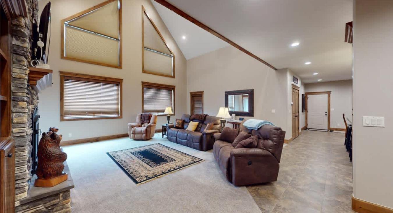 View of the living room from the master bedroom.