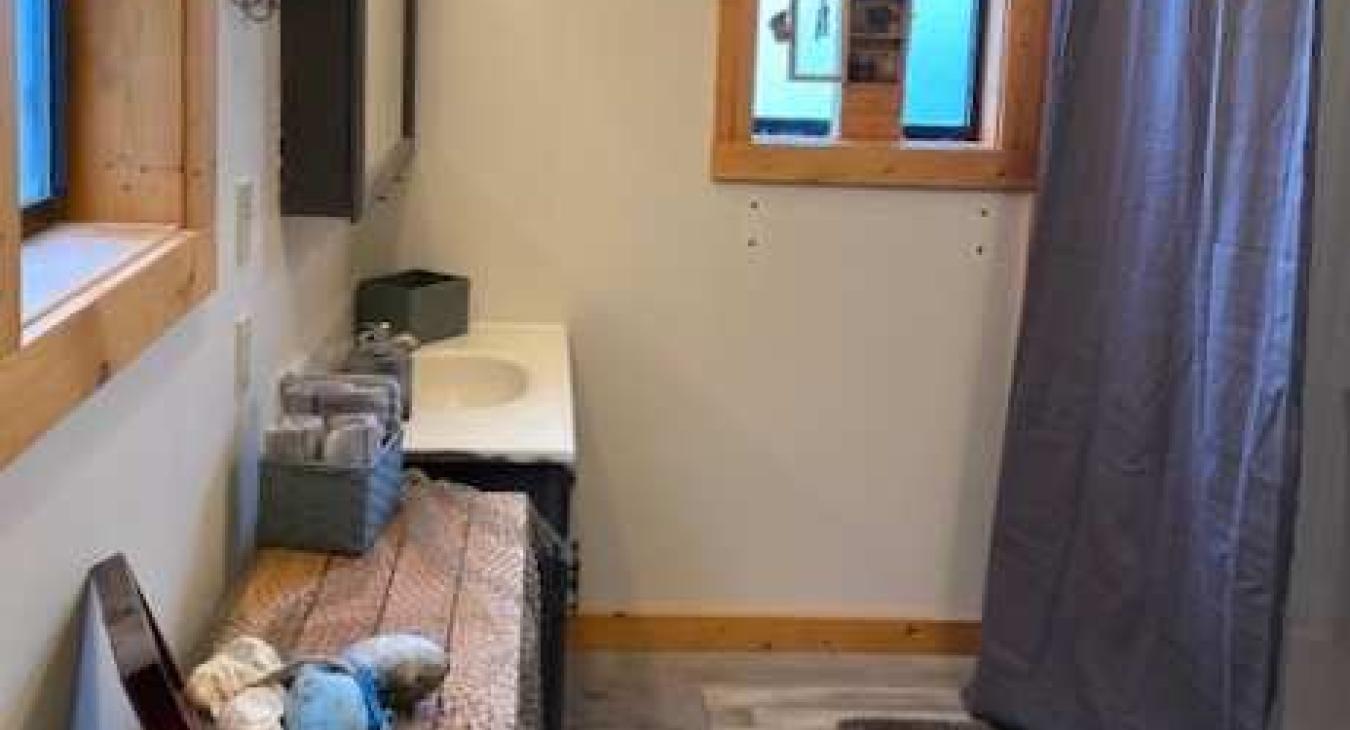 Spacious bathroom with a shower