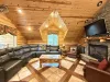 Spacious living room with seating for everyone.