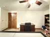 Desk and play area in the game room.