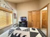 A smart tv is provided here to unwind after a long day.