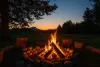 Campfire with beautiful views of Sawtelle Mtn