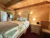 Master bedroom with queen bed and ensuite bathroom.
