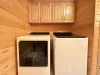 Full size washer and dryer, laundry soap is provided.