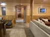Access the bedrooms and bathroom through the hallway here.