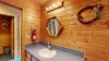 Lots of space underneath the sink for your belongings.