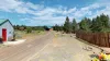 The road in Yellowstone Lux that leads you around to the different cabins.