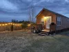 Evening view of the cabin.