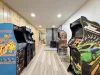 Game area downstairs in the basement.
