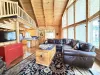 Upon entrance you are greeted by the living room and kitchen area. Put a natural looking fire with logs in this fire pit