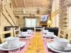 Beautiful large dining table for everyone to sit.
