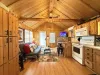 View from the bedroom of the living area.