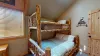 Bunk bed with twin bed and a double bed, perfect for up to 3 people.