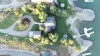 Aerial view of the cabin.