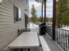 Outdoor tables to enjoy a meal outside.