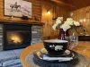 Enjoy the pass through fireplace by the dining room and living room.